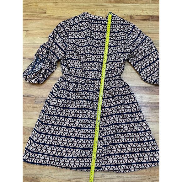 Anthropologie Francesca's Women's S Dress Brown Polyester Shift Roll Tab Sleeve - Picture 9 of 9